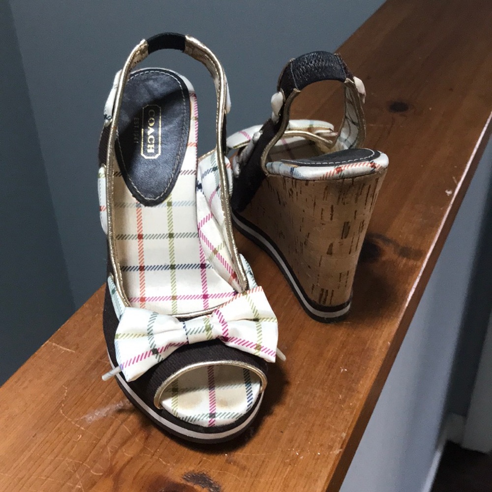 Coach peep toe wedges